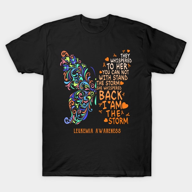 leukemia butterfly i am the storm T-Shirt by TeesCircle